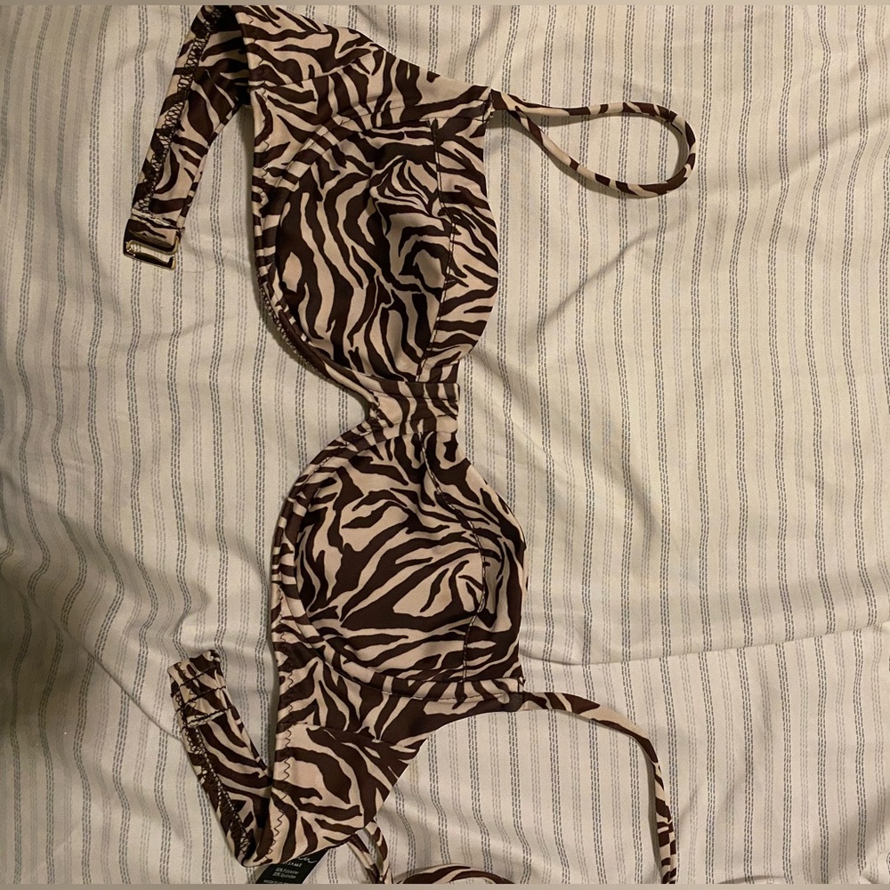 Same swim brown zebra top